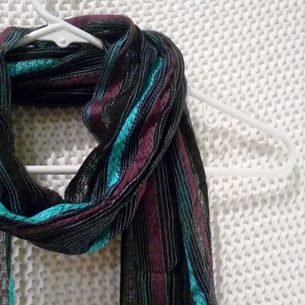 Purple & Blue Striped Scarf